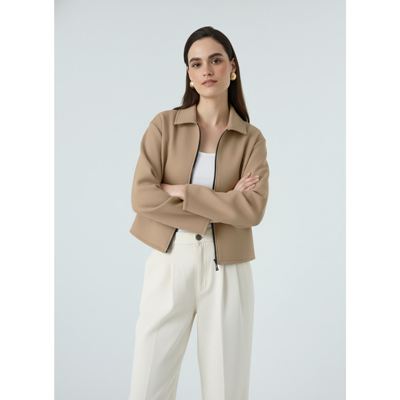 Brown Zipper Coat Jacket | Montivo Pakistan