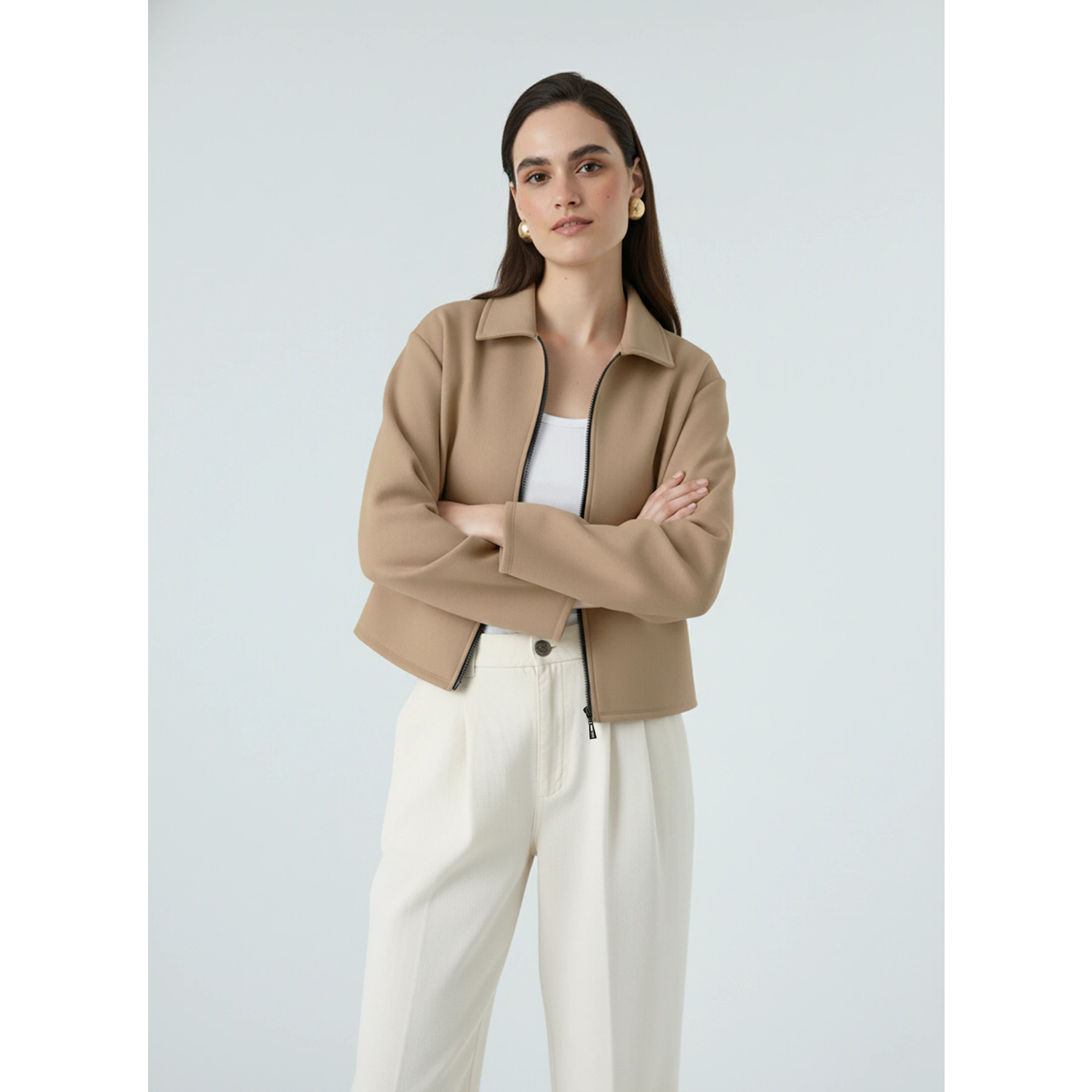 Brown Zipper Coat Jacket | Montivo Pakistan