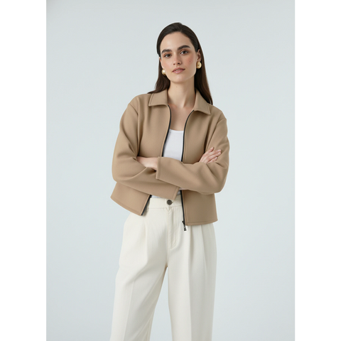 Brown Zipper Coat Jacket | Montivo Pakistan