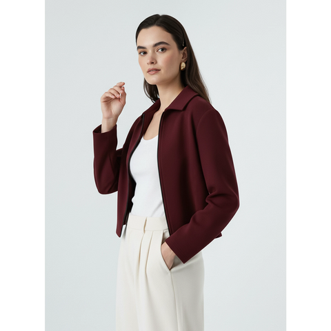 Maroon Zipper Coat Jacket | Montivo Pakistan