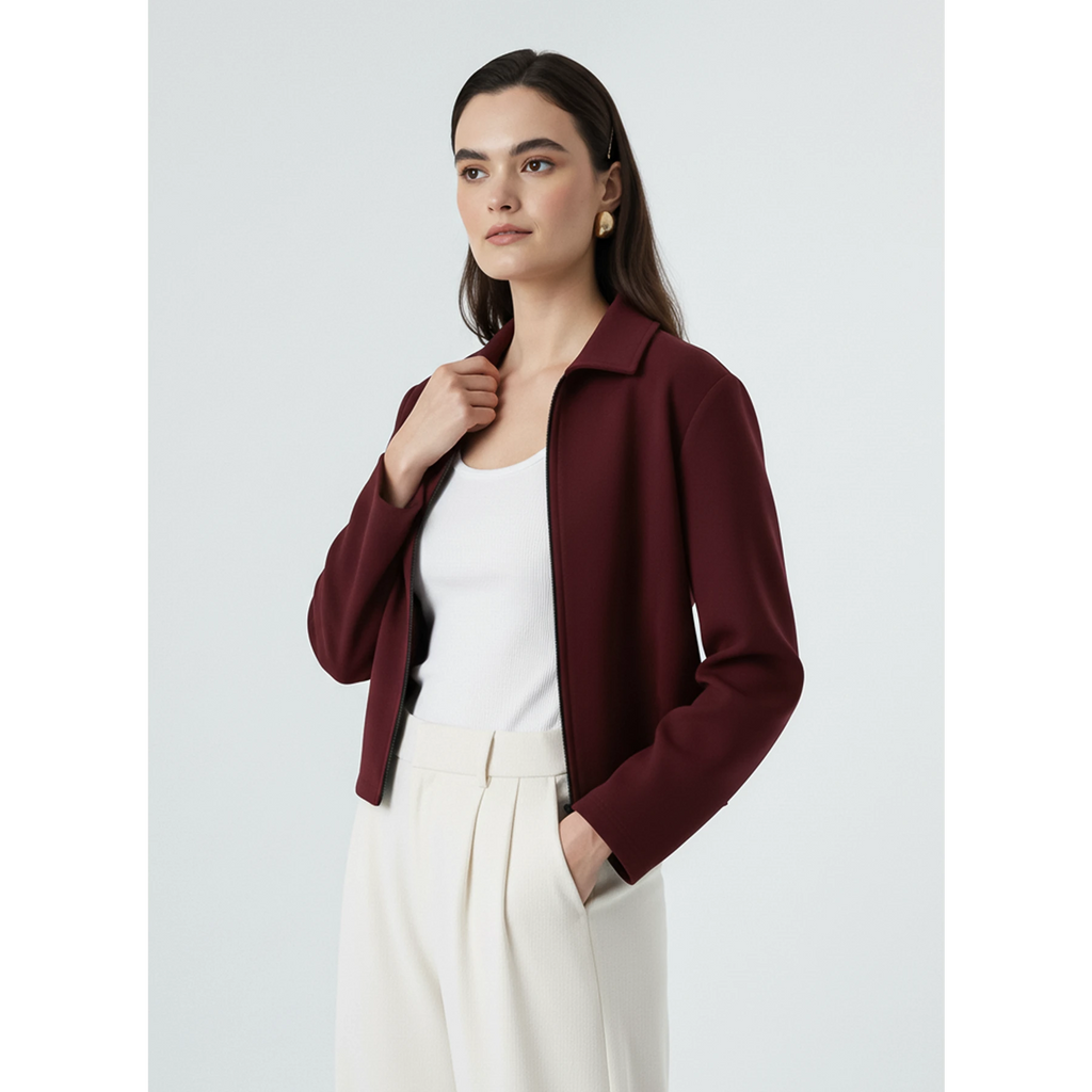 Maroon Zipper Coat Jacket | Montivo Pakistan