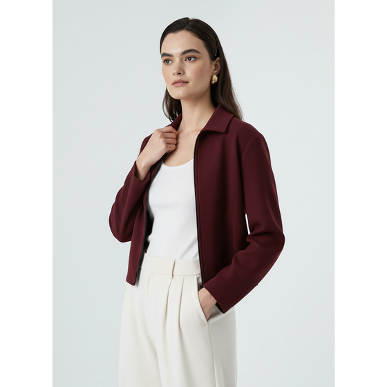 Maroon Zipper Coat Jacket | Montivo Pakistan