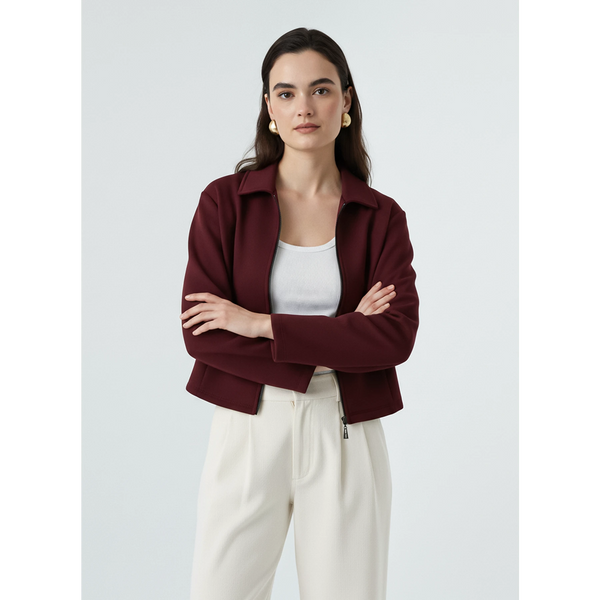 Maroon Zipper Coat Jacket | Montivo Pakistan