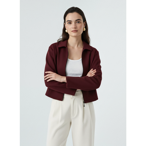 Maroon Zipper Coat Jacket | Montivo Pakistan