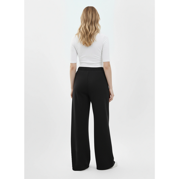 Black Front Seam Extra Wide Leg Trousers | Montivo Pakistan