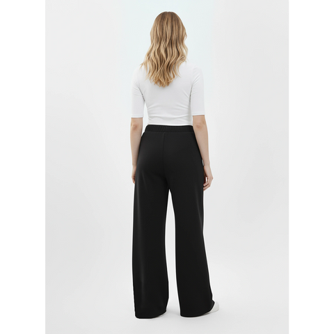 Black Front Seam Extra Wide Leg Trousers | Montivo Pakistan