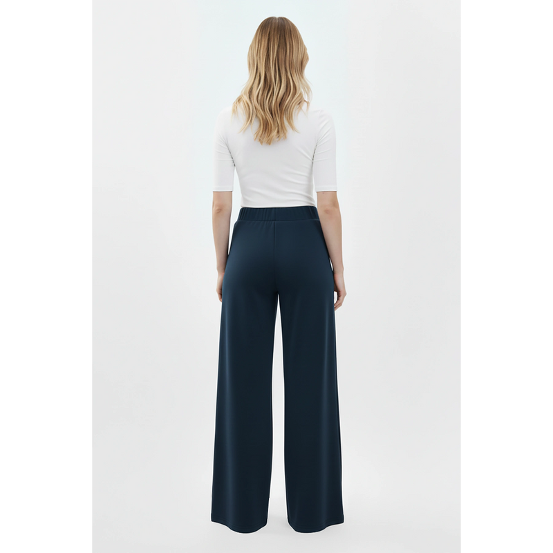 Blue Front Seam Extra Wide Leg Trousers | Montivo Pakistan