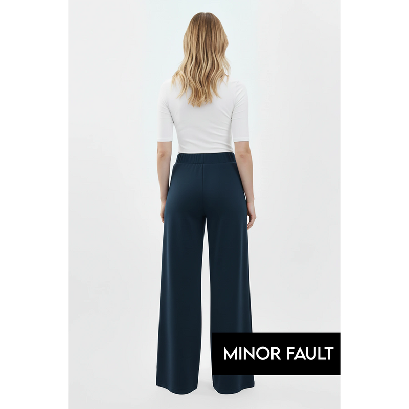 (Minor Fault) Blue Front Seam Extra Wide Leg Trousers | Montivo Pakistan