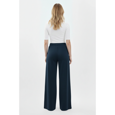 Blue Front Seam Extra Wide Leg Trousers | Montivo Pakistan