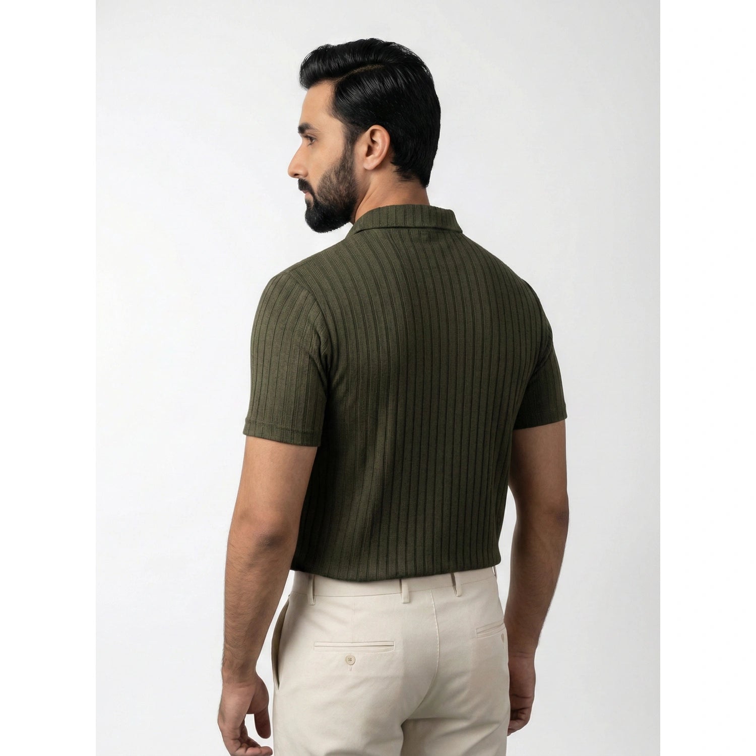 Green Drop Needle Zipper Polo | Montivo Pakistan