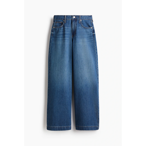 Blue High Rise Wide Leg Jeans | Montivo Pakistan