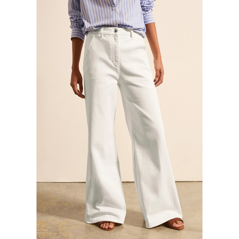 White Palazzo Flared Wide Leg Jeans | Montivo Pakistan