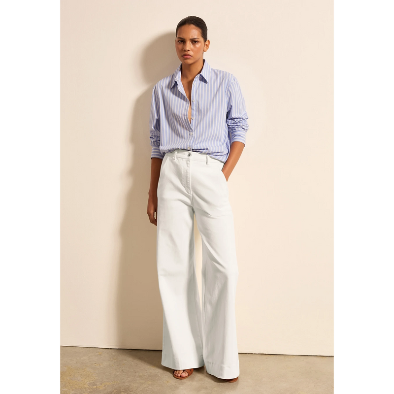 White Palazzo Flared Wide Leg Jeans | Montivo Pakistan