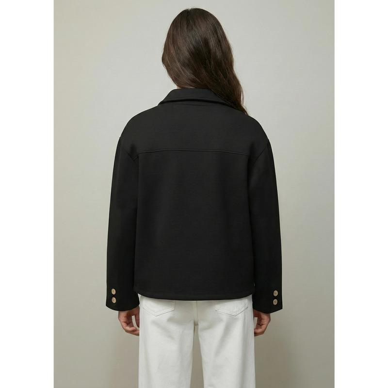 Black Button Down Coat | Montivo Pakistan