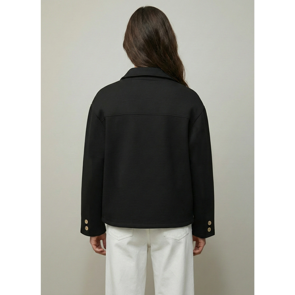 Black Button Down Coat | Montivo Pakistan