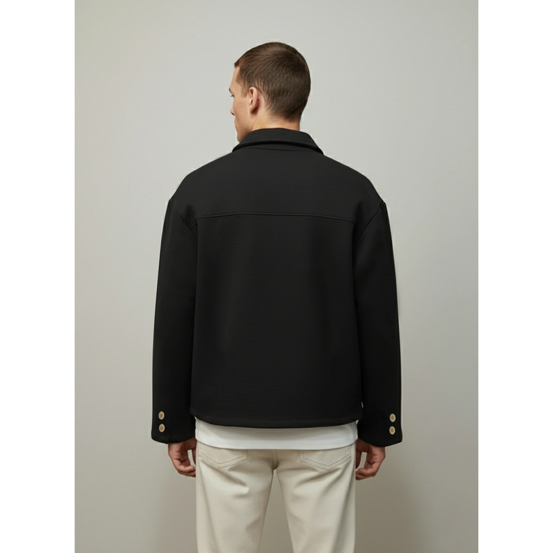 Black Button Down Coat | Montivo Pakistan