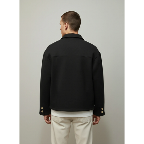 Black Button Down Coat | Montivo Pakistan