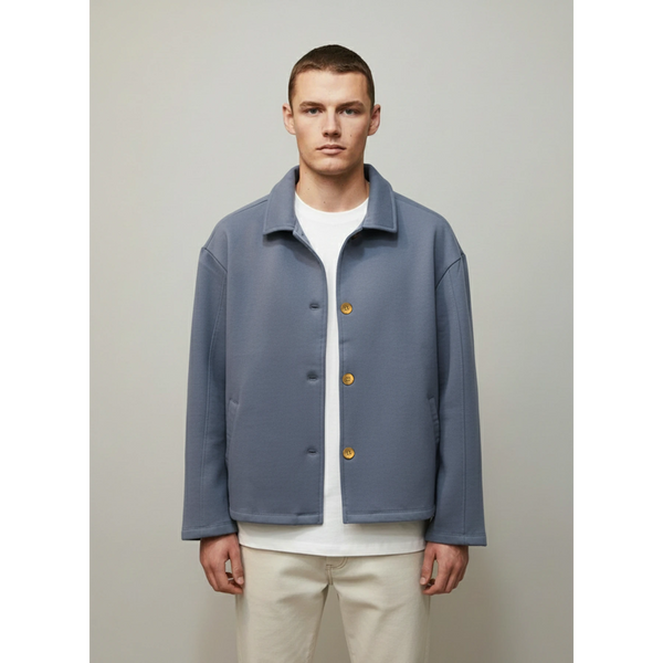 Blue Button Down Coat | Montivo Pakistan