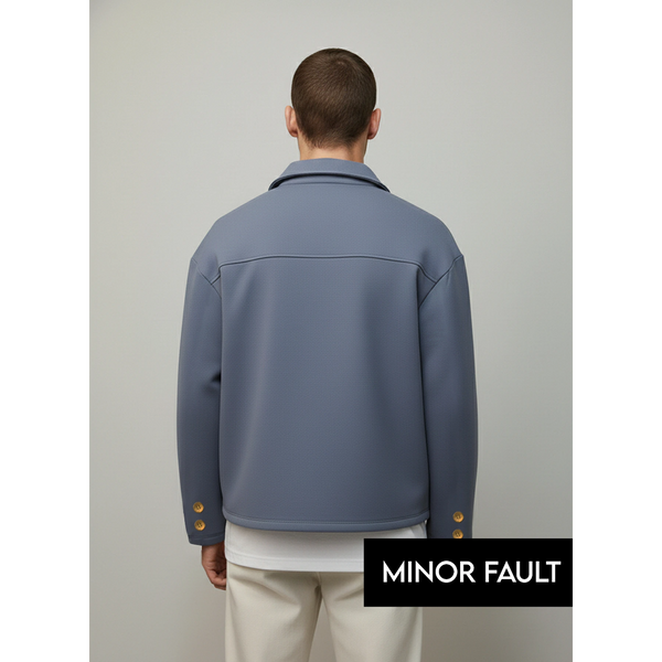 (Minor Fault) Blue Button Down Coat | Montivo Pakistan