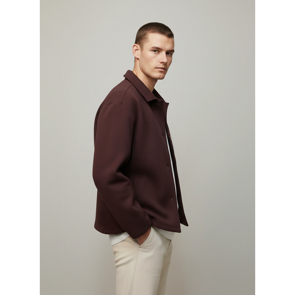 Burgundy Button Down Coat | Montivo Pakistan