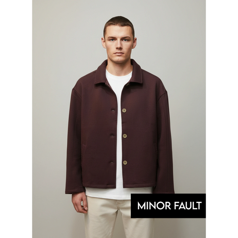 (Minor Fault) Burgundy Button Down Coat
