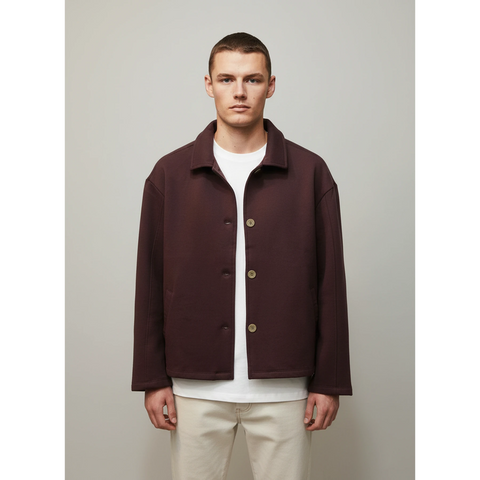 Burgundy Button Down Coat | Montivo Pakistan