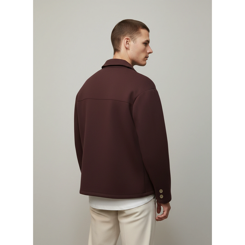 Burgundy Button Down Coat | Montivo Pakistan