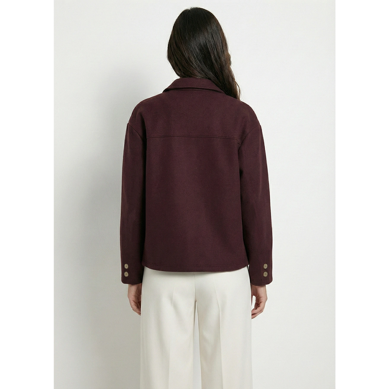 Burgundy Button Down Coat | Montivo Pakistan