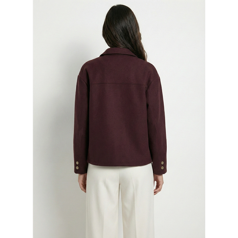 Burgundy Button Down Coat