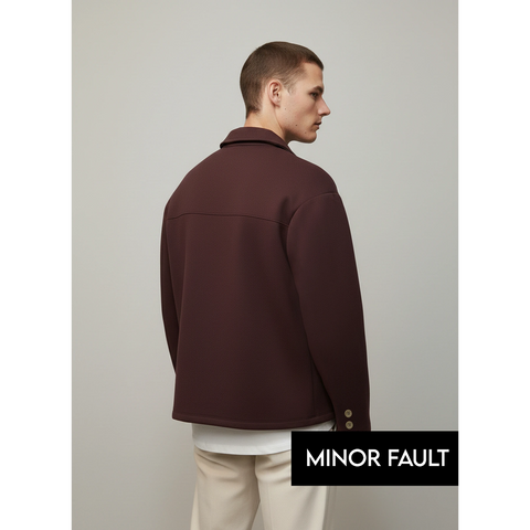(Minor Fault) Burgundy Button Down Coat