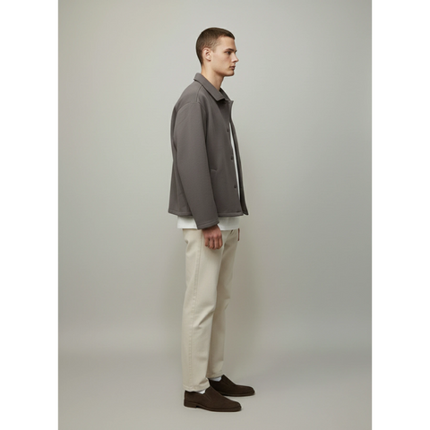 Grey Button Down Coat | Montivo Pakistan
