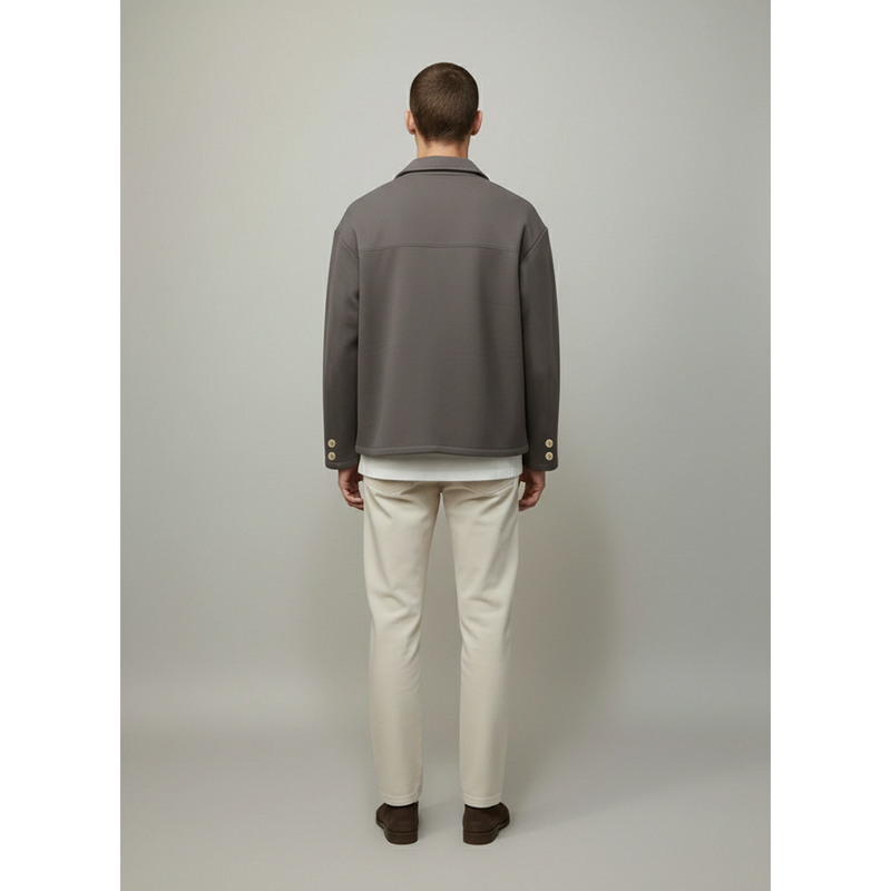 Grey Button Down Coat | Montivo Pakistan