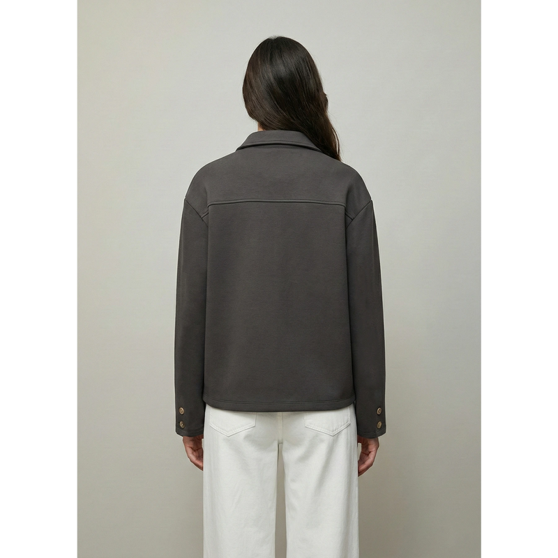 Grey Button Down Coat | Montivo Pakistan