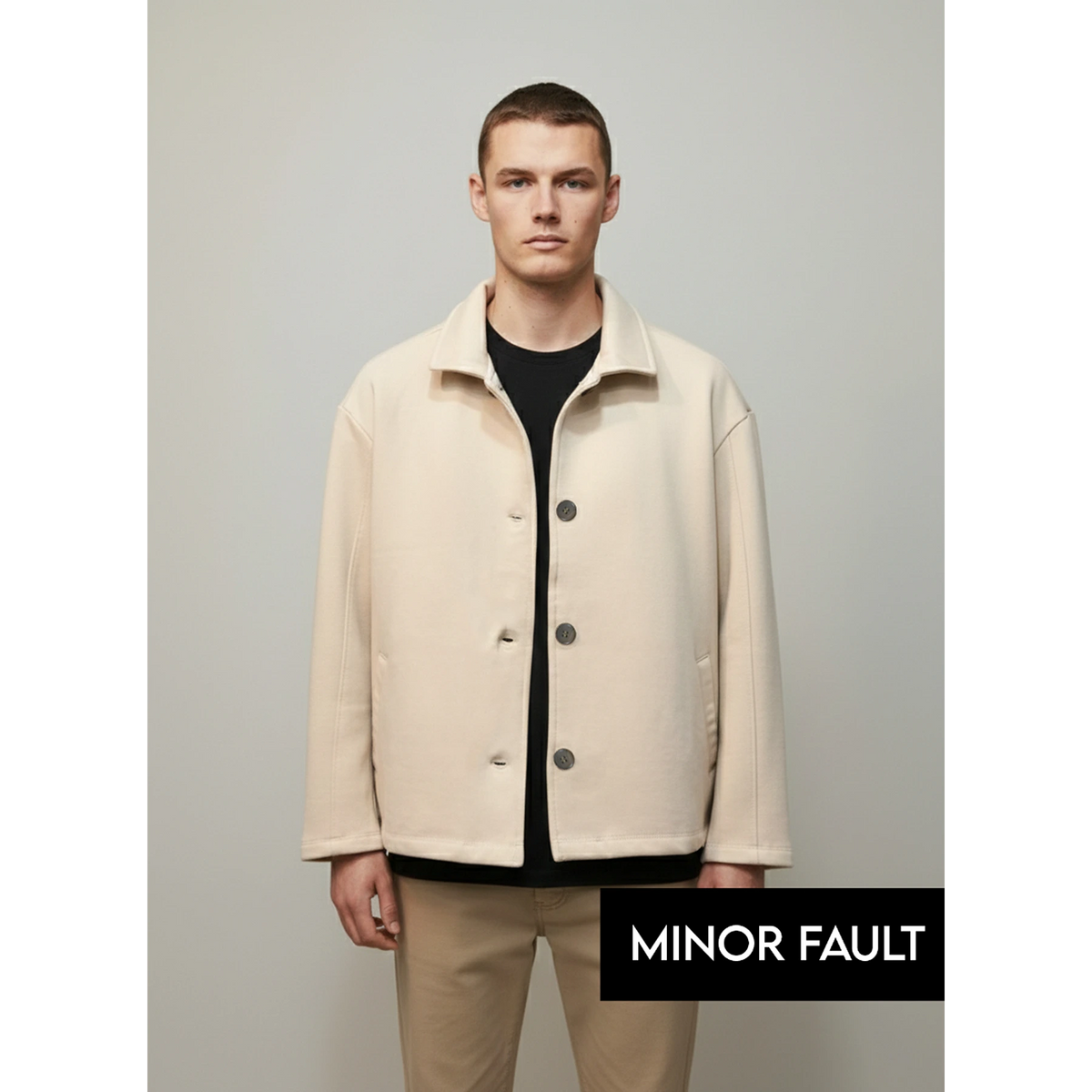 (Minor Fault) Ecru Button Down Coat