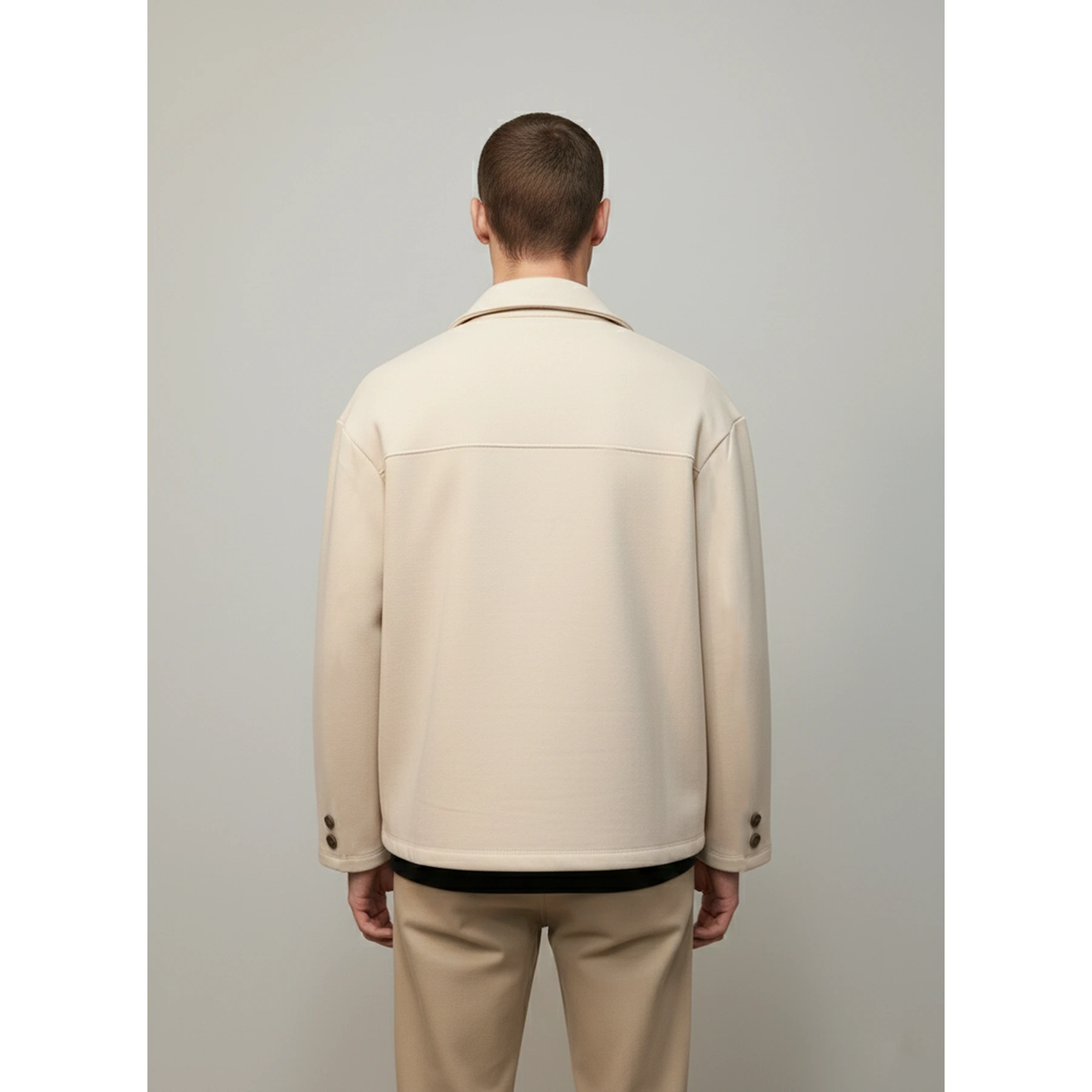 Ecru Button Down Coat | Montivo Pakistan