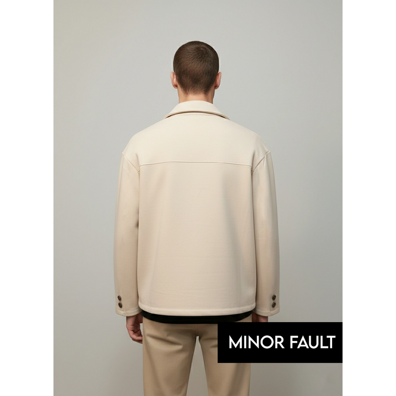 (Minor Fault) Ecru Button Down Coat | Montivo Pakistan