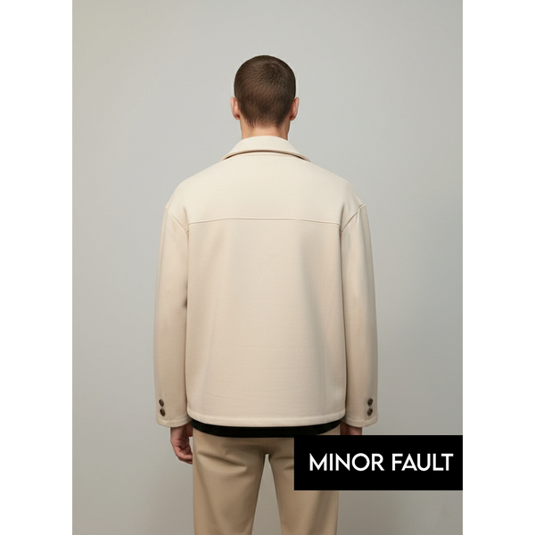(Minor Fault) Ecru Button Down Coat | Montivo Pakistan