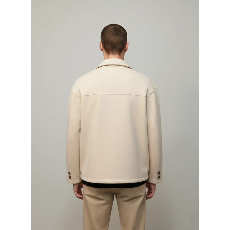 Ecru Button Down Coat | Montivo Pakistan