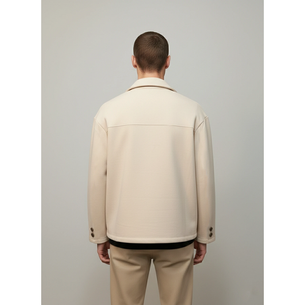 Ecru Button Down Coat | Montivo Pakistan