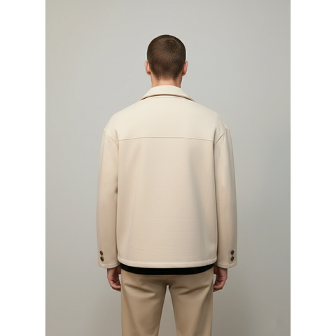 Ecru Button Down Coat | Montivo Pakistan