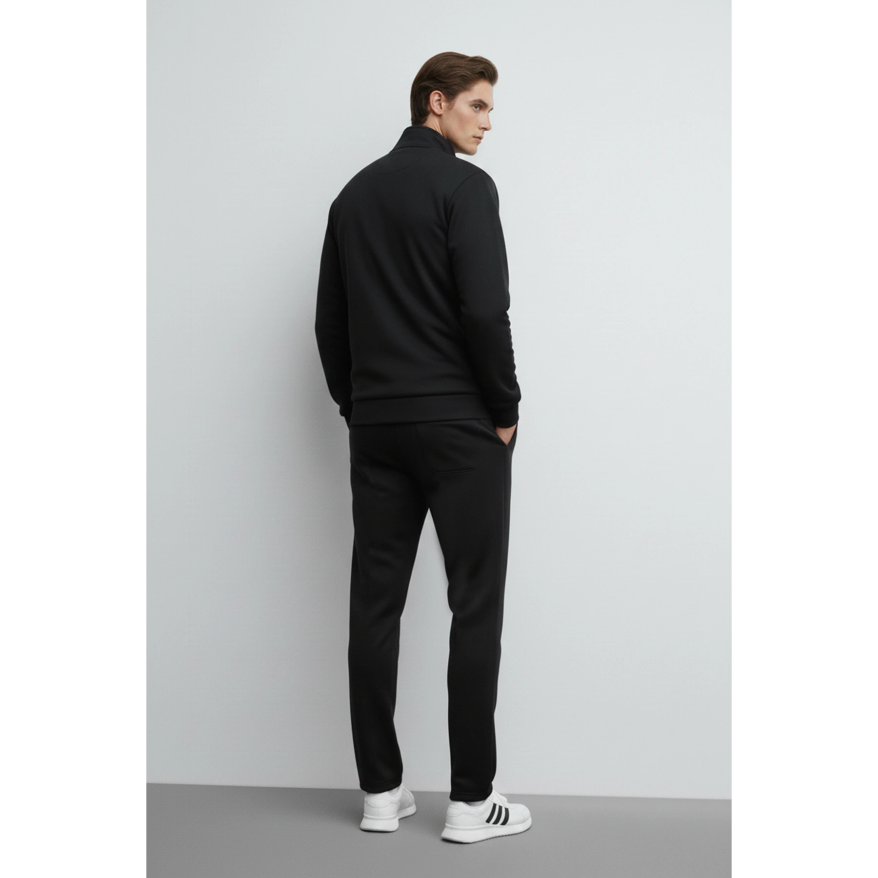 Black Mock Neck Sports Zipper | Montivo Pakistan