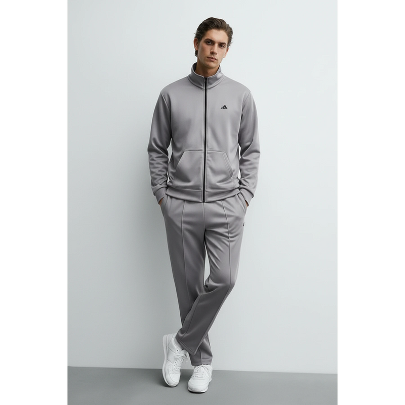 Grey Mock Neck Sports Zipper