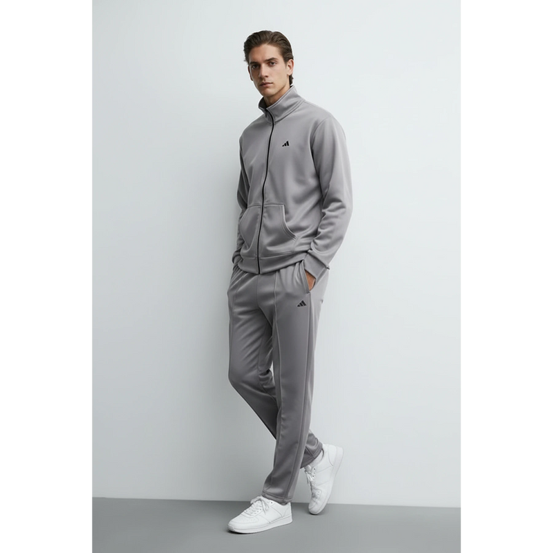 Grey Mock Neck Sports Zipper