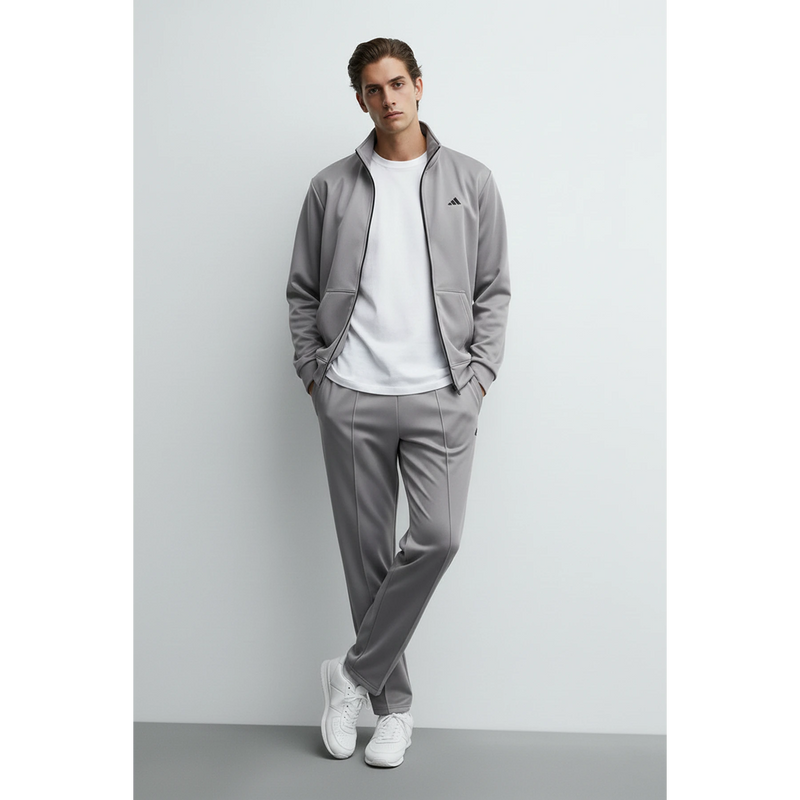 Grey Mock Neck Sports Zipper