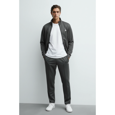 Dark Grey Front Seam Sports Trousers