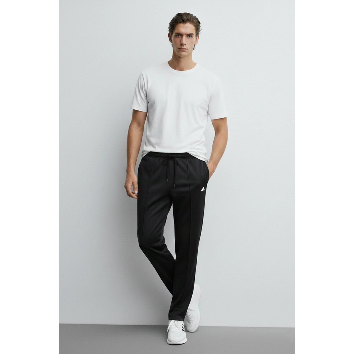 Black Front Seam Sports Trousers