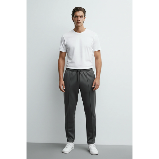 Dark Grey Front Seam Sports Trousers