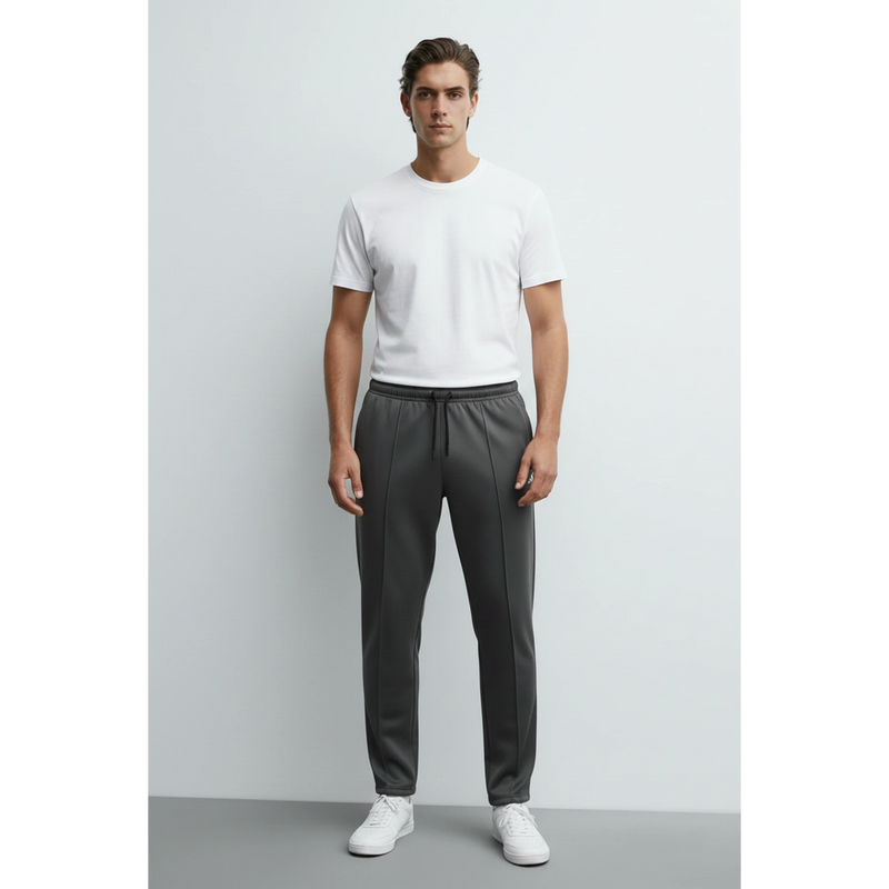 Dark Grey Front Seam Sports Trousers