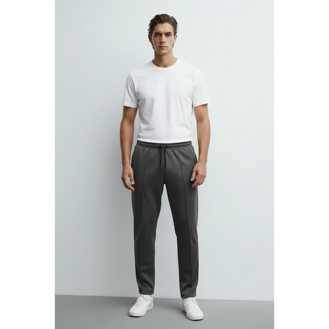 Dark Grey Front Seam Sports Trousers