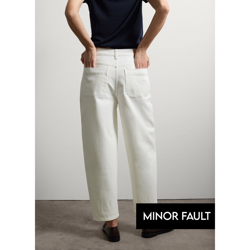 (Minor Fault) White Baggy Balloon Fit Jeans